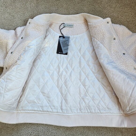 NWT Wat The Brand Insulated Sherpa Bomber Jacket - Picture 2 of 9